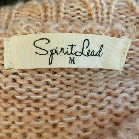SpiritLead HUGS🤍 Light Pink Marled Crewneck Sweater Size M - Picture 7 of 8